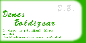 denes boldizsar business card